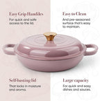 3 Quart Enameled Cast Iron Braiser, Non Stick Enameled Cast Iron Skillet - Image 7