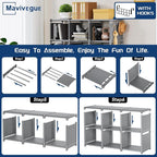 Mavivegue Book Shelf, 12 Cube Storage Organizer, DIY Bookcase, Metal Cube - Image 8
