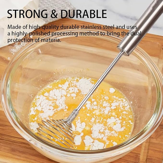 Stainless Steel Spring Coil Whisk Set 2 Pack, Wire Whip Egg Beater, Kitchen - Image 5