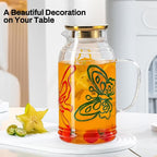 Buaic Glass Pitcher with Lid and Handle, 2 PACK 68 oz/2 Liter Vintage Hand - Image 7