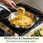 Umite Chef 10 Inch Stainless Steel Frying Pan, Non-Toxic 5 Ply Stainless Clad - Image 6