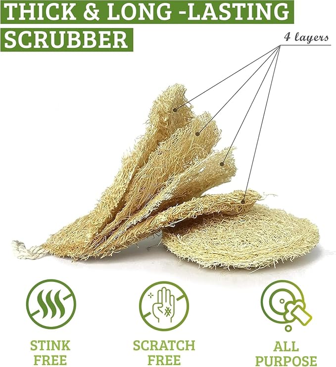 Natural Loofah Dish Sponge - Image 3