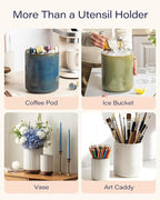 getstar Large Utensil Holder for Kitchen Counter, 7.2" Vintage Ceramic Utensils - Image 5