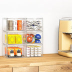 caktraie 6 Pack Small Stackable Stroage Drawers, Acrylic Bathroom Makeup - Image 4