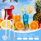 12 Pieces Plastic Serving Utensils Set Including 6 Pcs 1 oz Small Ladle and 6 - Image 3