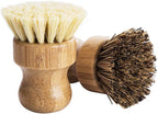 Palm Pot Brush- Bamboo Round 3 Packs Mini Dish Brush Natural Scrub Brush - Image 6