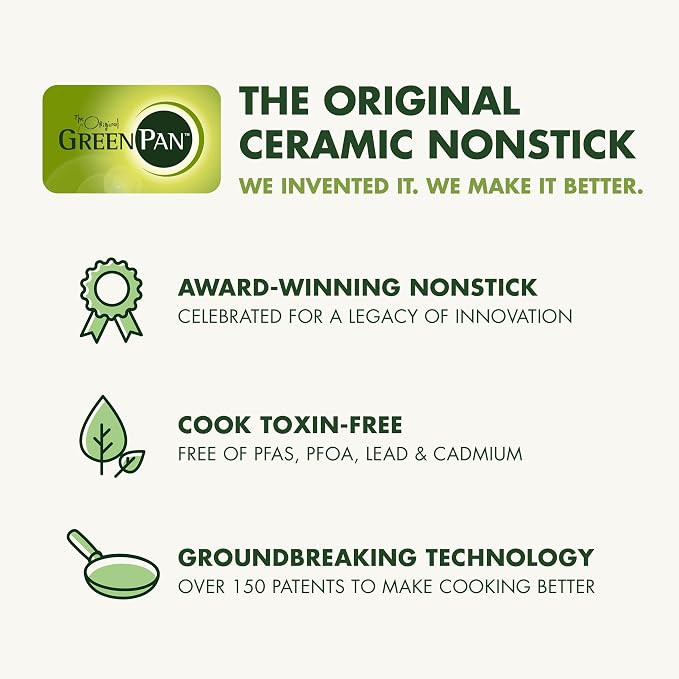 GreenPan Rio 11" Square Griddle Pan, Ceramic Nonstick Cookware, PFOA and - Image 8
