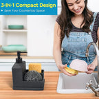 Dish Soap Dispenser with Sponge Holder, Liquid Hand and Dish Soap Dispenser and - Image 3