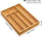 guiogc Kitchen Bamboo Silverware Drawer Organizer，Silverware Organizer and - Image 2