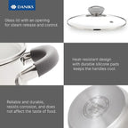 Daniks Modern 10-Piece Stainless Steel Cookware Set - Image 6
