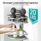 HAMITOR Corner Shower Caddy Tension Pole: Rustproof 4-Tier Bathroom Organizer - Image 3