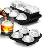Ice Cube Tray with Lid, Silicone Ice Molds with Round, Large Ice Cube Mold by AMFOCUS
