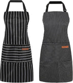 2 Pack Cooking Aprons Adjustable Bib Apron by Unknown