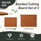 Bamboo Cutting Board Set Non Slip Feet Over Sink Day Gifts Best Mama Mommy - Image 2