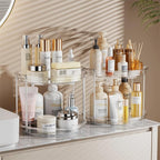 LAMU Rotating Makeup Organizer for Vanity, 10.6in 2 Tier Lazy Susan Turntable - Image 5
