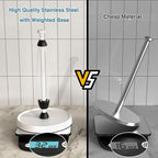 White Paper Towel Holder Countertop, Stainless Steel, Weighted Base, Paper - Image 5
