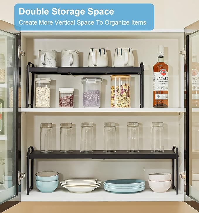 4 Pack Kitchen Cabinet Shelves Organizers, Kitchen Counter Storage Shelf Spice - Image 6