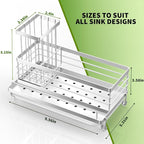 Cisily Stainless Steel Kitchen Sink Caddy Organizer, Sponge Holder - Image 3