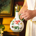 Ceramic Olive Oil Dispenser, 27 oz Floral Pattern Cruet - Image 5