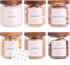 6 Set Glass Pantry Storage Jars - 15oz Thicken Glass Kitchen Canisters with 132 by CZZGSM