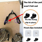 2 Pack Pot Lid Organizer Rack, No Drilling Adhesive Wall/Door Mounted Rustproof - Image 7