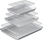 Baking Sheet with Wire Rack Set: 3 Baking Pans + 3 Cooling Racks by Rottay