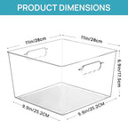 Vtopmart 10 Pack Extra Large Clear Plastic Storage Bins, 11x11 Cube Acrylic - Image 3