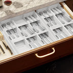 SpaceAid Bamboo Silverware Drawer Organizer - Image 6