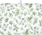 Spring Summer Sage Green Leaves Dish Drying Mat 18 x 24 Inch Spring Eucalyptus by Unknown