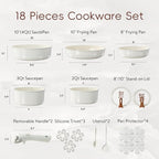 CAROTE 18Pcs Ceramic Cookware Set - Image 2