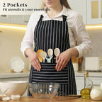 2 Pack Cooking Aprons Adjustable Bib Apron - Image 6