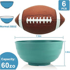 Wheat Straw Large Bowls 60 OZ, Popcorn bowl Bowls Set of 6, Unbreakable and - Image 2