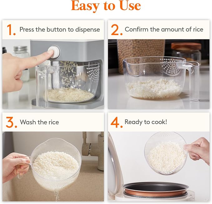 Lifewit 2 Pack Rice Dispenser 25 Lbs, Rice Storage Container Sealed Moisture - Image 7