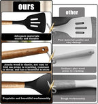Kitchen Utensils Set, Silicone Cooking Utensils Set, Non-Stick Silicone Spatula - Image 3