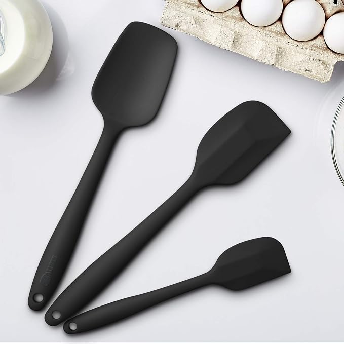Silicone Spatula 3-piece Set, Ergonomic Handle High Heat-Resistant Spatulas - Image 4