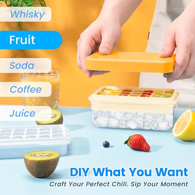 Ice Cube Tray with Lid and Bin, Ice Trays - Image 4