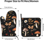 Mushroom Oven Mitts Set – Vintage Pot Holders Kitchen Gloves - Image 3