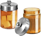 3 Pack Apothecary Jar Canisters Bathroom Vanity Organizer - Image 2