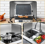 Foldable Stainless Steel Splatter Guard, Oil Splash Protection Backsplash - Image 5