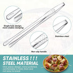 meekoo 6 Pcs 11 Inches Stainless Steel Korean BBQ Grill Tongs Japanese Barbecue - Image 3