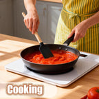 Silicone Spatula Set 5PCS Non-Stick, Ergonomic Wooden Handle, 600°F Heat - Image 4