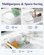 Kitsure Dish Drying Rack for Kitchen Counter, Stainless Steel Sink Organization - Image 3