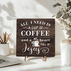 Coffee Bar Sign Plaque Decor-A Heart Full of Jesus, Cafe Bar Accessories - Image 3