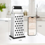 Supercenter Cheese Grater, Size 4-Sided Stainless Steel Box Grater, Food - Image 2