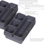 Set of 12 Interlocking Desk Drawer Organizer Tray Dividers Plastic Shallow - Image 3