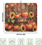 Fall Pumpkin Dish Drying Mat for Kitchen Counter Thanksgiving Autumn Harvest - Image 2