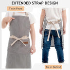2 Pack Stripes Kids Apron, Kids Cooking Aprons - Image 3