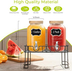 DHSBTLS 1 Gallon Glass Drink Dispensers, 2 Pack Clear Beverage Dispenser - Image 3