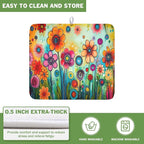 Abstract Colorful Floral Dish Drying Mat - Image 5