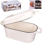 4.6 Quart Dutch Oven for Sourdough Bread Baking, Combo Oval Enameled Cast Iron by GdWings